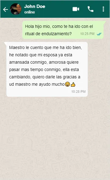 Captura de conversación sobre amarre de amor 4